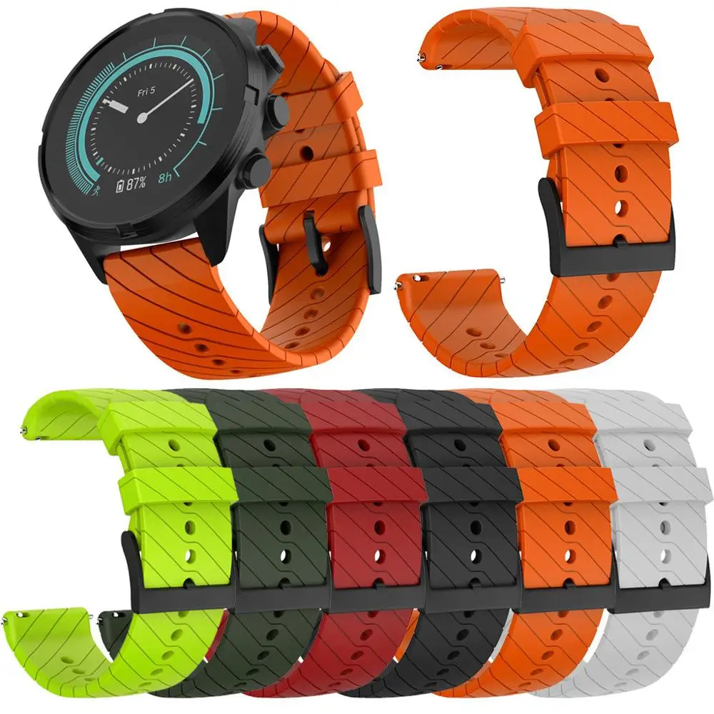 

24MM silicon Watch Strap For Suunto9 Spartan Sport HR Watch Band Suunto 9 Baro Quick Release Strap Traverse rubber men Watchband