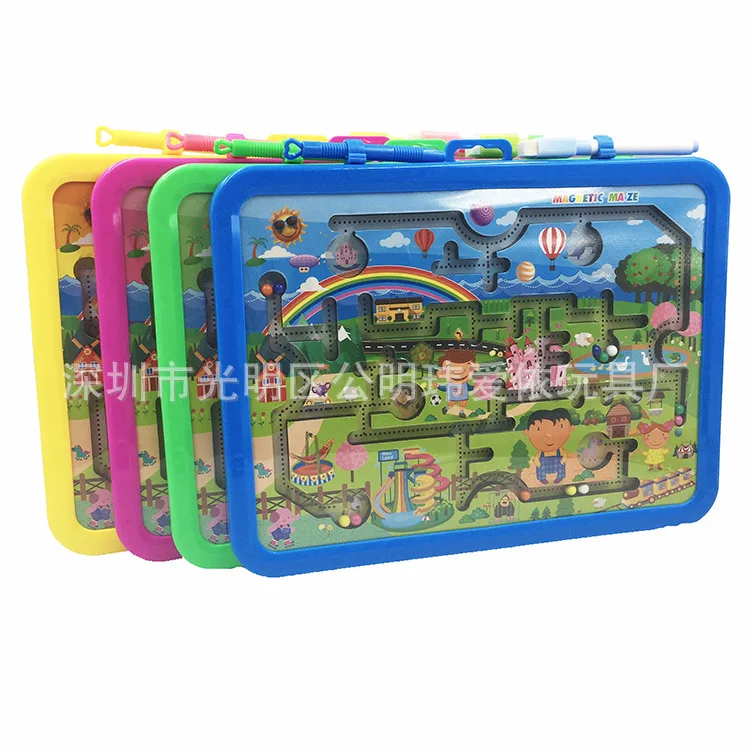 

Children Magnetic Maze Parent And Child Baby Educational Force Game 3-4-6-Year-Old Boy Pen Wielding Roll-on Sketchpad Toy