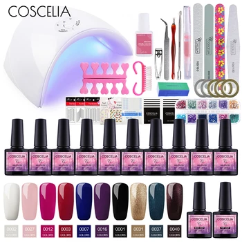 

COSCELIA 36W UV LED Dryer Lmap Nail Gel Polish Manicure Set For Nail Art Tools Kit All For Manicure Full Nail Set