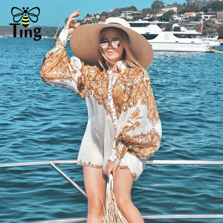Tingfly подиумная дизайнерская винтажная блузка с цветочным принтом, Женская Повседневная однобортная Рабочая женская рубашка с длинным рукавом размера плюс, блузки