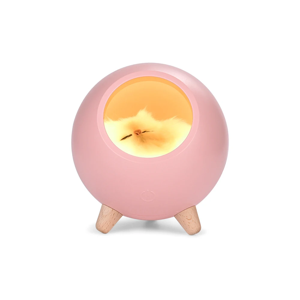 3 Color Little Pet House Atmosphere Lamp Warm Cute Cat USB portable Charging Night Light Home Decor Bedside Sleeping Light - Emitting Color: Pink
