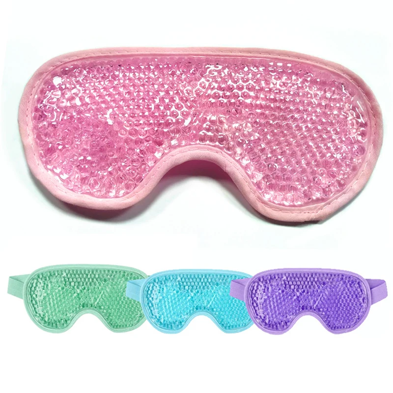 Máscara de Gel para ojos, correa ajustable para terapia de frío