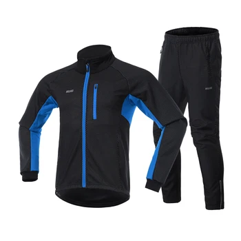

Jacket men waterproof Winter Cycling Clothing Set Long Sleeve Windproof Bicycle Jersey with Pants Cycling Running Sports Jacket
