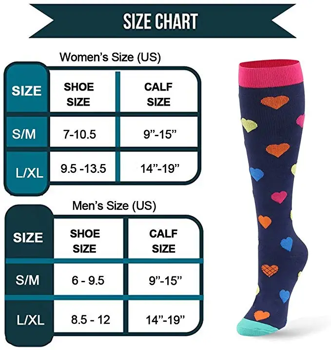 Men's Compression Socks Breathable Anti-Fatigue for Athletic Running Pregnancy Health Socks For Nurses Flight Travel Socks