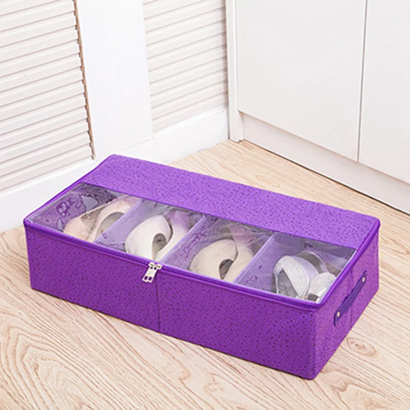 Прозрачная коробка для обуви из нетканого материала Складная хорошо складируемая коробка для хранения обуви для дома