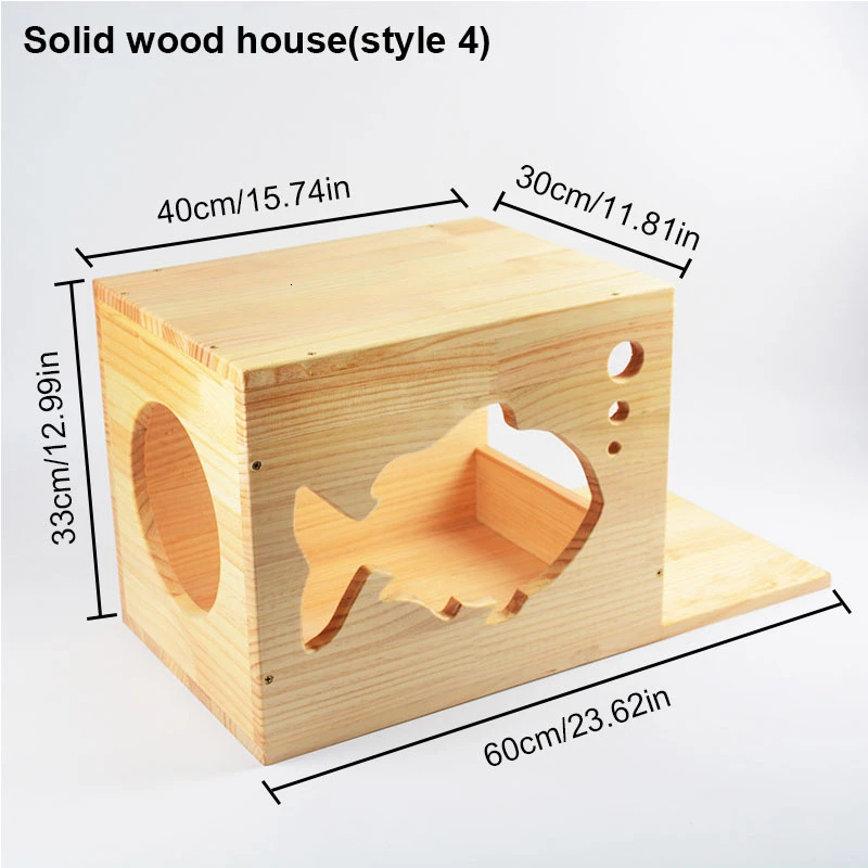 Wood house 4 RFWCAK настенный кошачий альпинистский каркас сизаль когтеточка Кошка дерево прыжки платформа Котенок Дом с лестницей Мебель для кошек - Цвет: Wood house 4