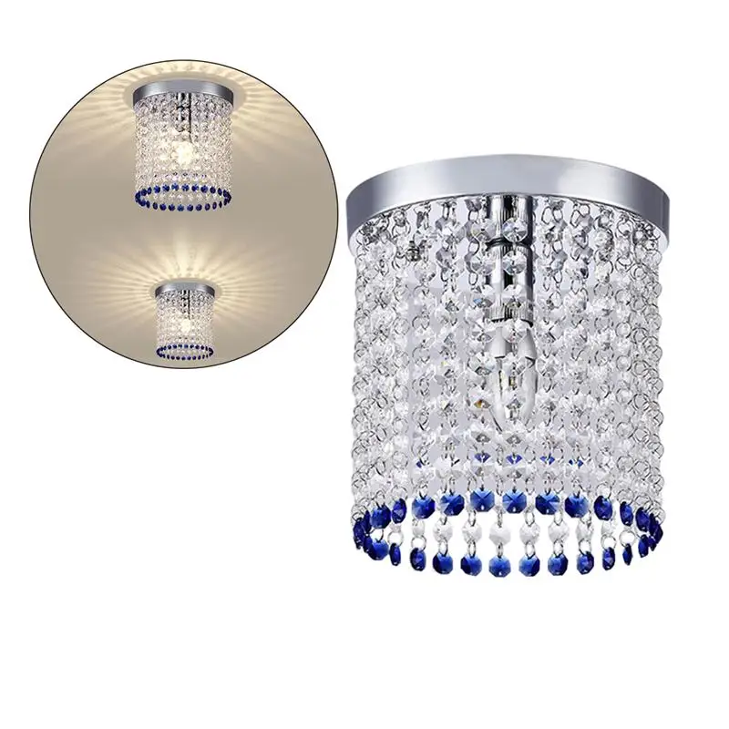 

Modern Simplicity Crystal E14 5W LED Ceiling Light 85-265V Bedroom Indoor Lighting Hallway Aisle Luminaria Fixtures (Blue)