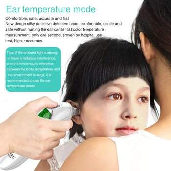 

2 In 1 Non LCD Screen School Infrared Thermometer Forehead Ear Home Auto Shutdown Office With Backlight Digital Display