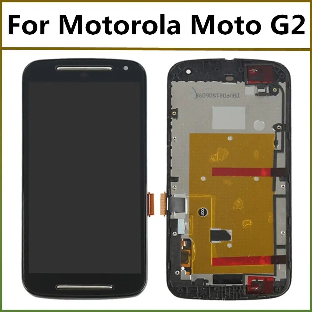 Koop 100% Getest Voor Moto G2 Lcd scherm Met Touch Screen Digitizer Vergadering Met Frame Voor Motorola Moto G2 XT1063 XT1064 XT1068