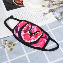 Осень Зима Хлопок Черная ротовая маска теплая анти-пылевой респиратор намордник маска с рисунком