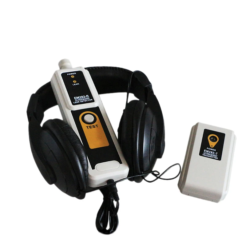 

EM282 Ultrasonic Leak Detector Transmitter Air Water Dust Leak Pressure with Headphone Accessory Kit LED Indication for Car Tank