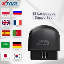 Xtool ad10 obd2 scanner de diagnóstico eobd bluetooth elm327 leitor de código trabalhar com android/windows com hud head up display
