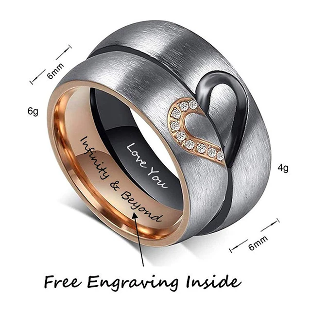 Men's High Polished Tungsten black Plated Inside Custom Engraved Band Ring  - webid:2104