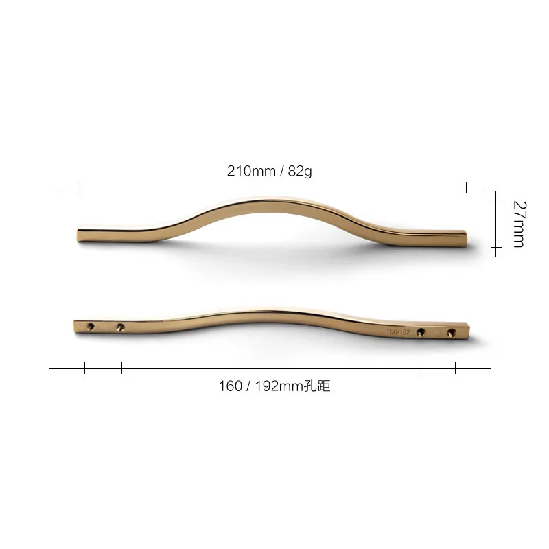مقابض خزانة ذهبية لامعة لدرج المطبخ وخزانة الملابس...
