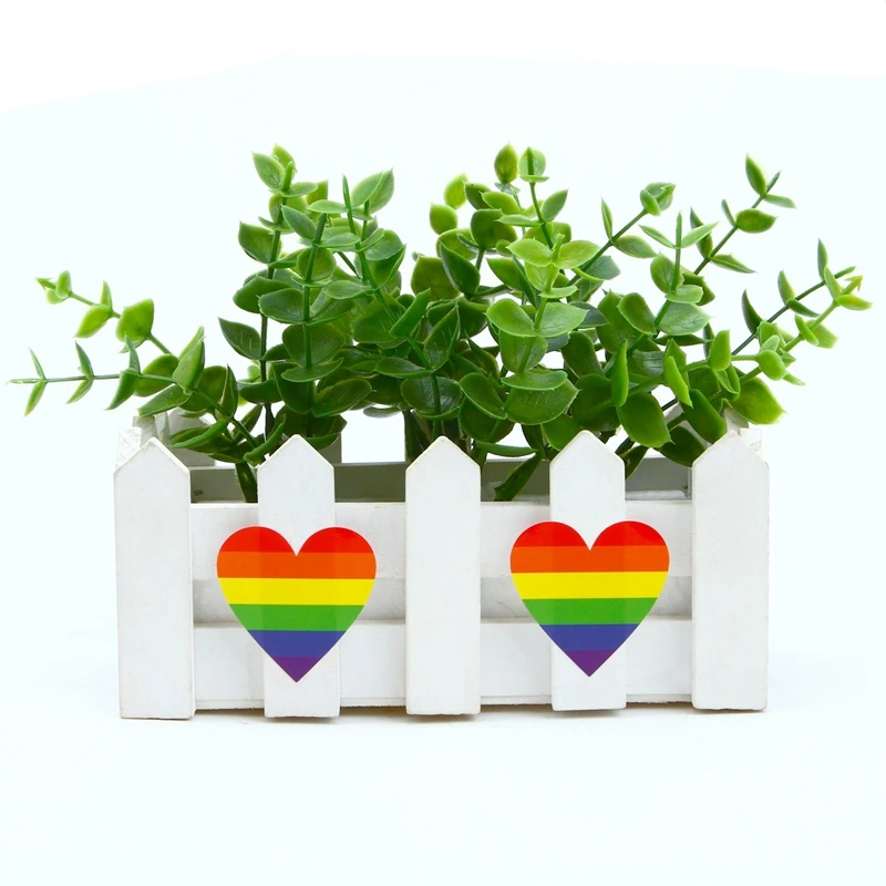 Горячее предложение, веселые наклейки-500-наклейки Love Rainbow в форме сердца, этикетки типа «флажок» для подарков, рукоделия, запечатывания конвертов