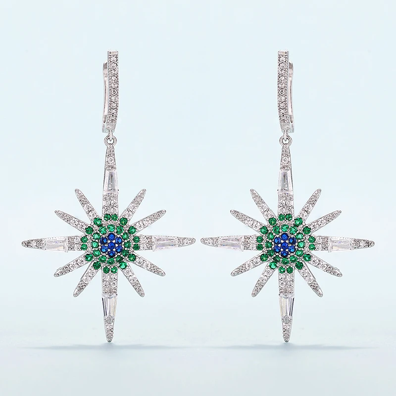 VERY GIRL Newest Jewelry Sparkling Sun Light Zircon Drop Earrings for Women Wedding Wholesale | Украшения и аксессуары