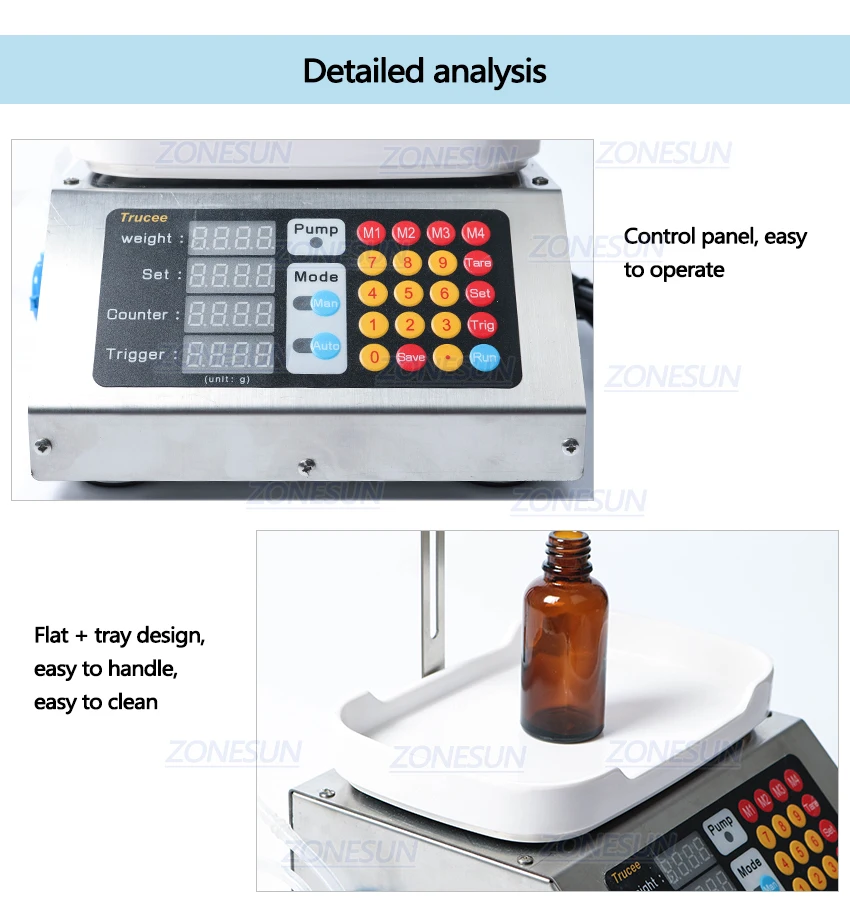 ZONESUN 0-50 мл маленькая автоматическая машина для наполнения жидкостей с ЧПУ 110 V-220 V машина для взвешивания духов для перорального жидкого раствора