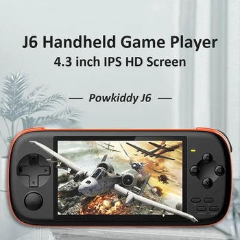 

Powkiddy J6 Handheld Portable Game Console 4.3 inch IPS Screen HD 128-bit Simulator Arcade Game Player for NES PSP GBA SFC
