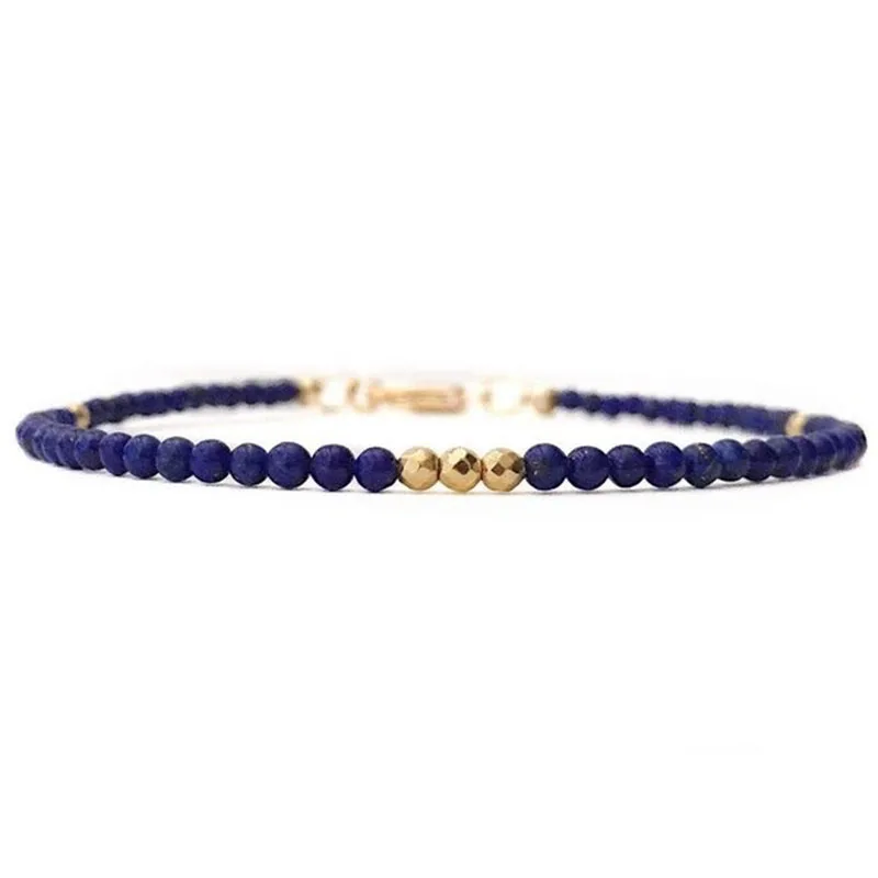 Lapis bracelet for Men Lapis lazuli Bead Bracelet Gold Hematite Mens Bracelet Blue Stone Bracelet Hematite Bracelet - Image 6
