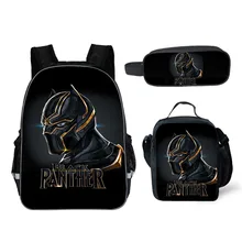 11/13/15/18 дюймов начальной школы школьные рюкзаки для мальчиков, шорты для маленьких девочек с героями комиксов Марвел, черный пантера сумка Детский рюкзак большой школьный рюкзак для подростков