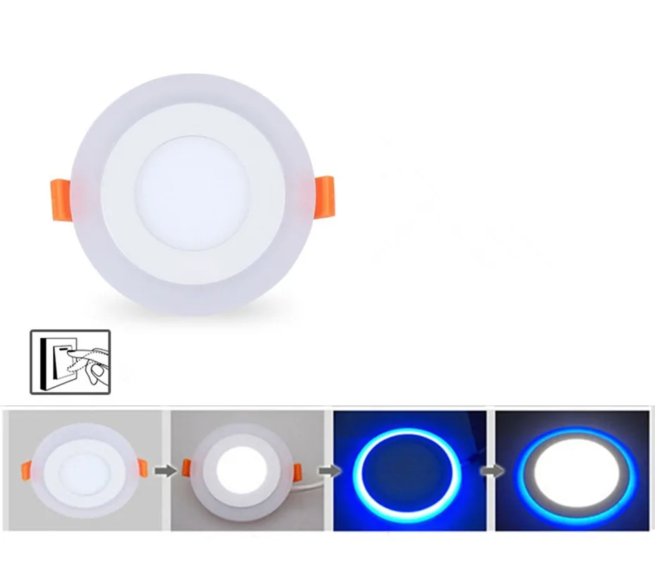 DVOLADOR 3 режима квадратный/круглый светодиодный панельный светильник 6 Вт 9 Вт 16 Вт двойной цвет светодиодный панельный светильник светодиодный потолочный встраиваемый панельный светильник