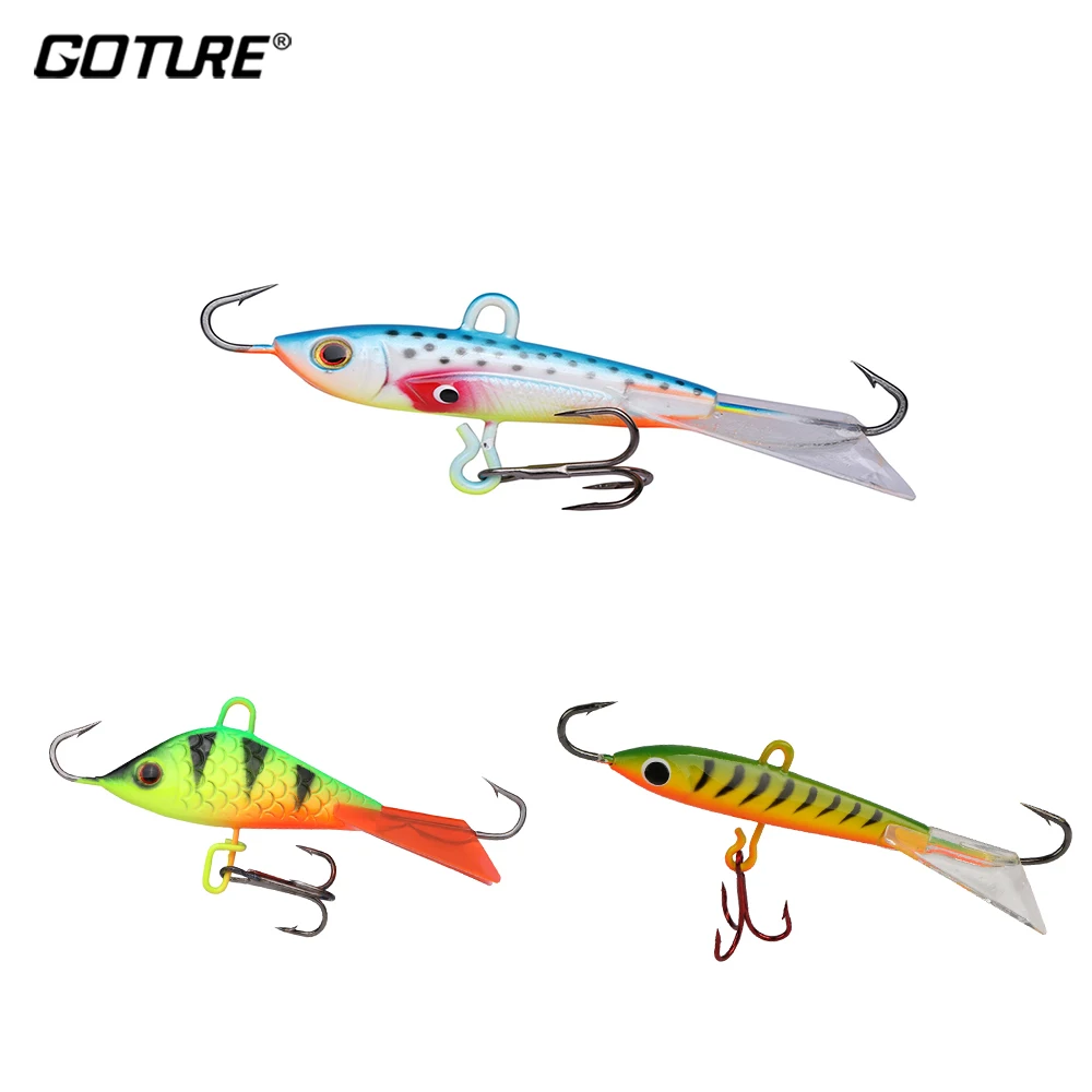 Goture Balancer Winter Fishing Lure Hard Artificial Bait jigging Lure Wobbler 5.3cm-8cm 7.37g-18g 3D Eyes Minnow Ice Fishing