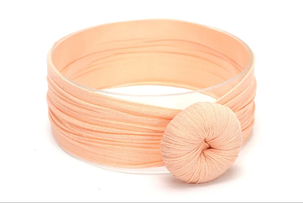 8 Детский головной убор, 18 цветов, тюрбан, нейлоновый головной убор, Детские аксессуары для волос, супер мягкий шарик, нейлоновая широкая повязка для волос для девочек - Цвет: 8