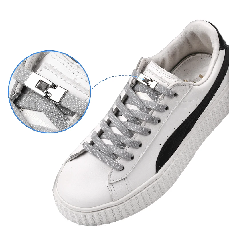 

Elastic Shoelaces Flat Shoe laces No Tie Quick Cross Buckle Locking Shoelace Kids Adult Leisure Sneakers Lazy laces Unisex