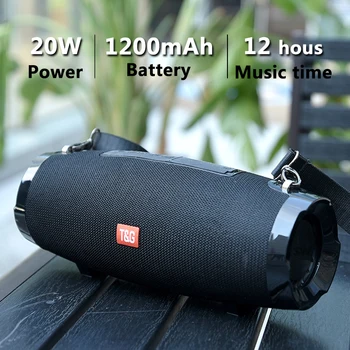 

Wireless Bluetooth Waterproof Speaker20W Portable Speaker Support FM Radio TF Card Outdoor Strap with Subwoofer Column Speaker