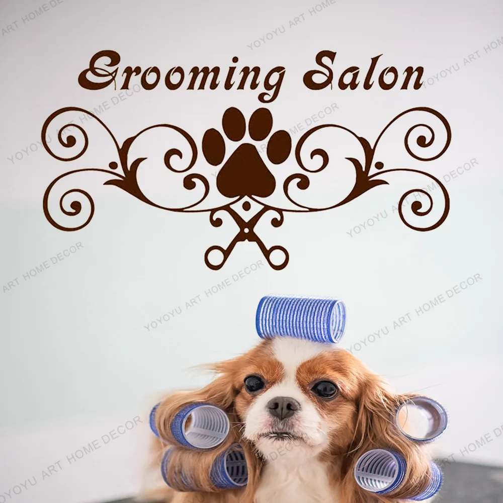 Pet Уход за лошадьми салонная Наклейка на стену собака коготь ножницы Shop окна