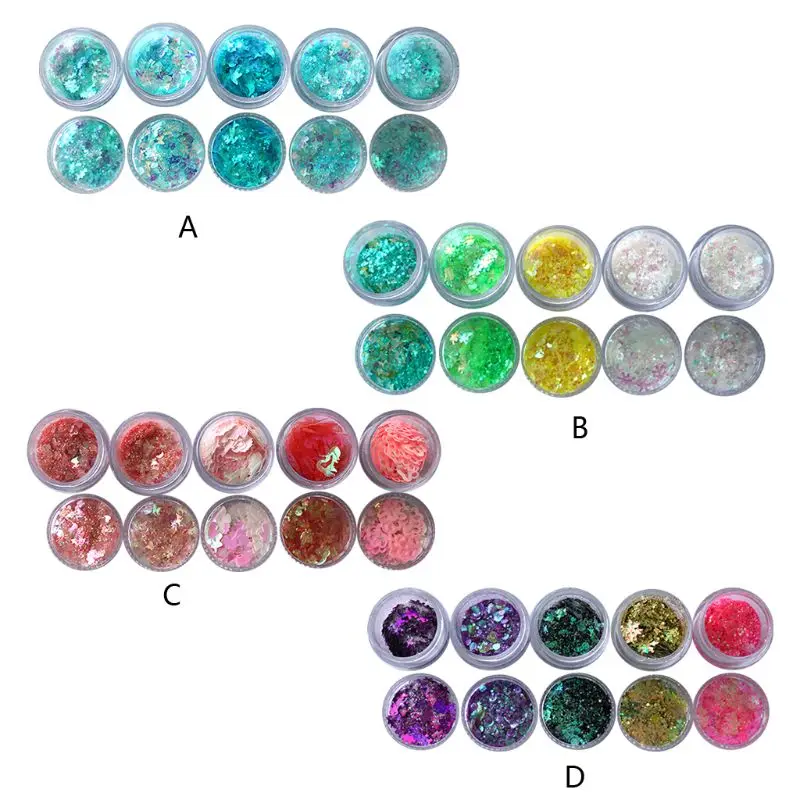 Cheap Offer for  Free shipping 5 Pcs/set DIY Crystal Epoxy Filling Material Flash Nail Art Magic Nails Glitter