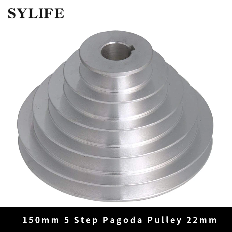 25mm Bore 5 Step a Type V-belt Pagoda Pulley Belt Outter Dia 54-150mm for sale online 
