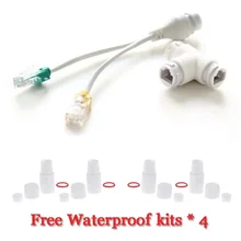 

POE Splitter 2-in-1 network cable connector three-way RJ45 connector head for security cameras install