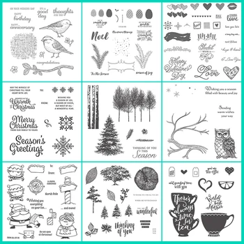 

Love Teapot Owl Santa Claus Snowflake Forest Little Bird Clear Stamps for DIY Paper Cards Scrapbooking Crafts Stamp And Dies