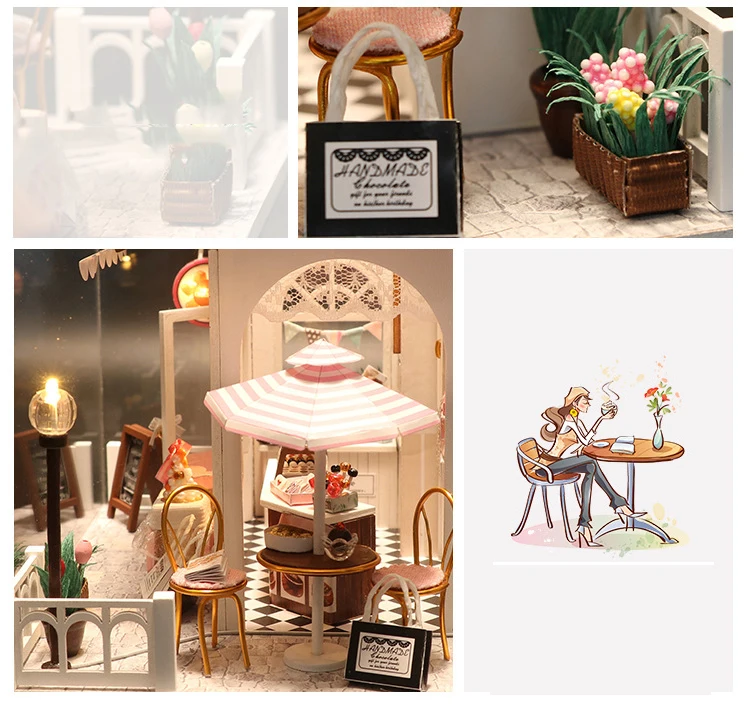Diy кукольный дом Миниатюрный 3D мебель деревянный Miniaturas собрать кукольный домик игрушки для детей рождественские подарки