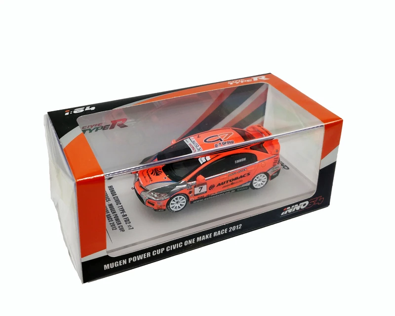 1: 64 INNO64 Honda Civic type-R FD2#7 гоночный литой модельный автомобиль