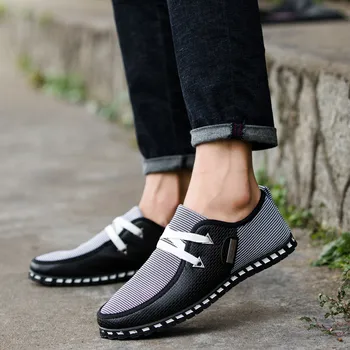 

Shoes Men Casual Shoes Light Breathable Loafers Spring Autumn Fashion Shoes For black white Men Shoes Large S1276-1300 C1