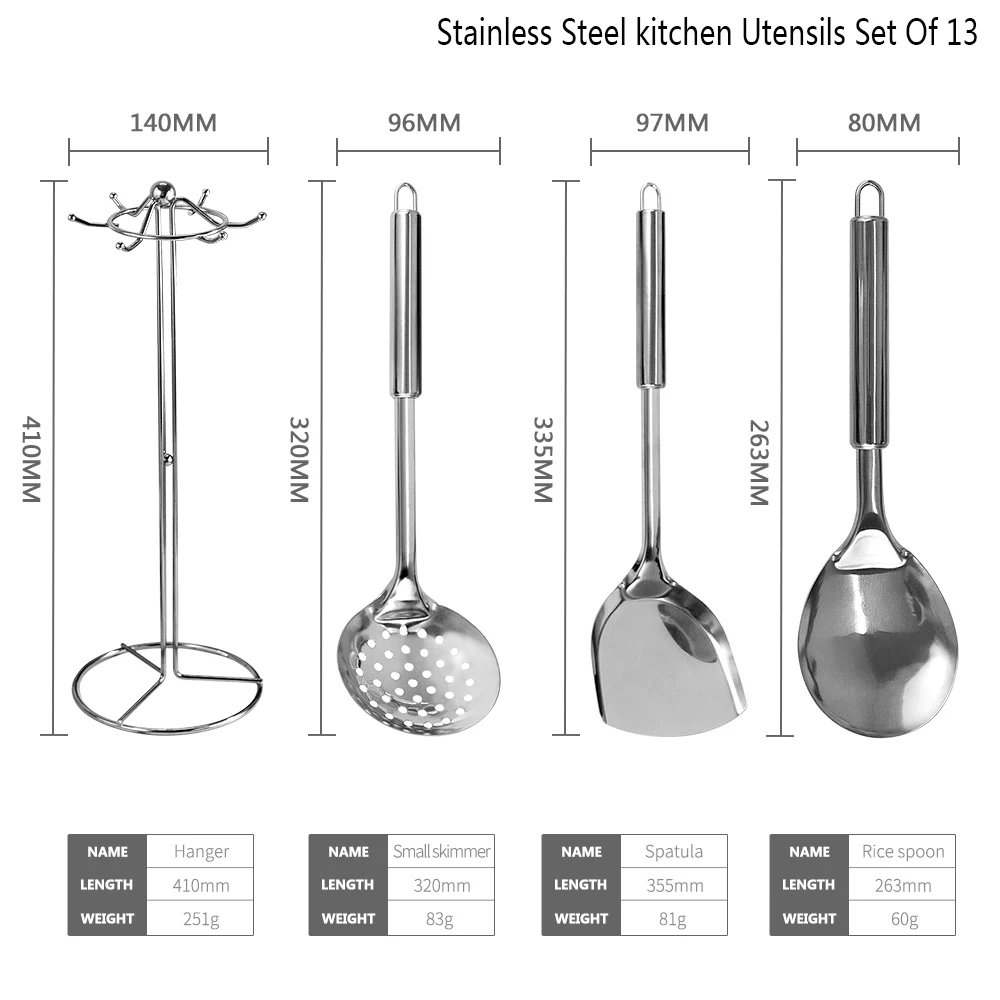 13 шт. кухонные принадлежности из нержавеющей стали|Наборы кухонных инструментов|