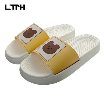 

Free shipping 2020 spring and autumn couple cute cartoon students casual wear non-slip thick sandals women slippers Animation