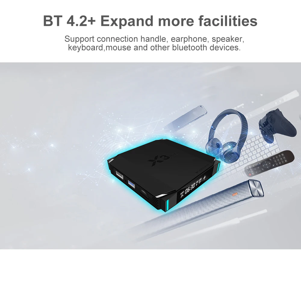 X3mini Android 9,0 Смарт ТВ приставка 2,4G/5G двухдиапазонный WiFi Bluetooth 4,2 цифровой дисплей набор ТВ приставка 8K декодирование UHD 4K медиаплеер