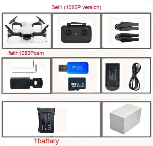 C-FLY Faith Дрон с GPS 5G WiFi FPV 1080 P/4 K HD камера бесщеточный оптический поток RC Квадрокоптер 1200 метров полый Кубок 3 оси Дрон - Цвет: set1 1080P
