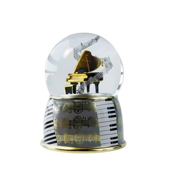 

Music Box Creative Music Box Crystal Ball with Snowflake Rotating Snowball Music Box