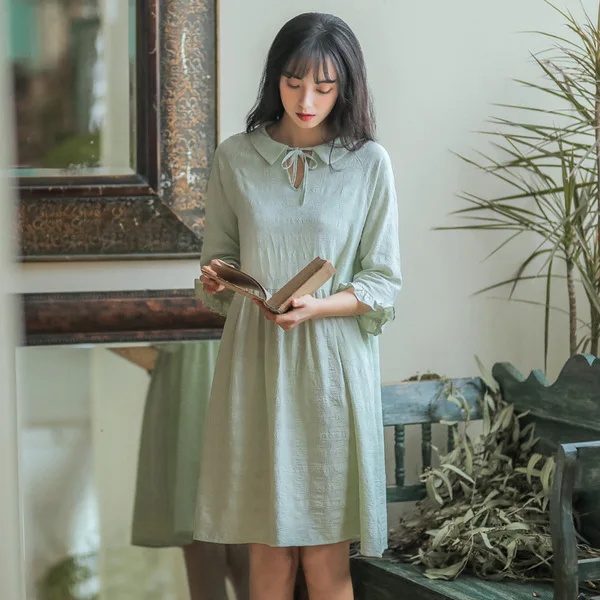 

Literature And Art Hipster Dress Women's Spring And Summer New Style Students Versatile Slimming Mid-length Flounced Skirt S2639