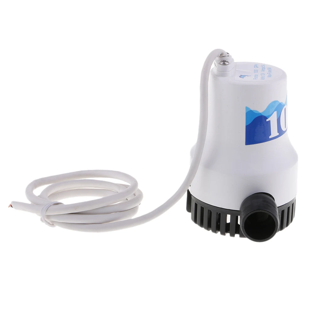 1'' OUTLET 12V BILGE PUMP 1000GPH SUBMERSIBLE WATER BOAT-Stainless Steel