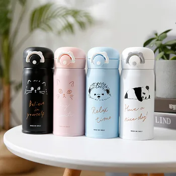 

350ml/500ml Cartoon Cat Stainless Steel Vacuum Flasks Portable Thermos Mug Travel Thermal Water Bottle Tumbler Thermocup ZM917