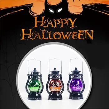 

1pc Halloween LED Lantern Oil Lamp Vintage Retro Laser Pony Reative Bar Ghost Festival Witch Light Lamp Party Halloween Decor