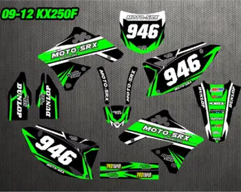 

6 STYLES Motorcycle GRAPHICS & BACKGROUNDS DECALS STICKERS for Kawasaki KX450F KXF450 KX250F KXF250 2009 2010 2011 2012 450KXF