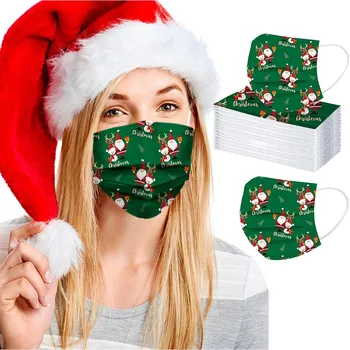 

Woman Santa Face Mask Protective Unisex Printed Christmas Mouth Bandanas Soft Santa Masks For Adults 3-Layer Kids Masks#YL5