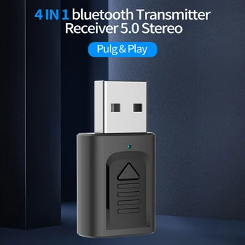 

4 in 1 Bluetooth 5.0 Transmitter USB AUX Audio Receiver Mini Stereo Bluetooth 3.5mm Jack Audio Adapter For TV Car PC Headphones