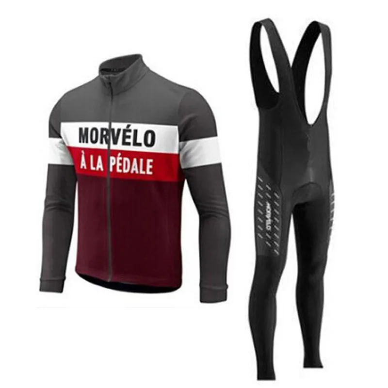 Pro Team MORVELO триатлон, Велоспорт одежда мужская с длинным рукавом Велоспорт Джерси Набор велосипед весна Майо Ropa Ciclismo hombre - Цвет: 7
